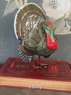Antique Paper Mache Turkey Candy Container- 7.5 Folk Art Thanksgiving Decor Antique Paper Mache Turkey Candy Container- 7.5 Folk Art Thanksgiving Decor