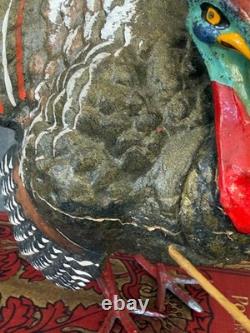 Antique Paper Mache Turkey Candy Container- 7.5 Folk Art Thanksgiving Decor Antique Paper Mache Turkey Candy Container- 7.5 Folk Art Thanksgiving Decor