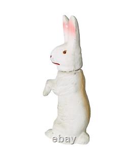 Antique Paper Mache White Easter Rabbit Candy Container Germany Bunny Standing