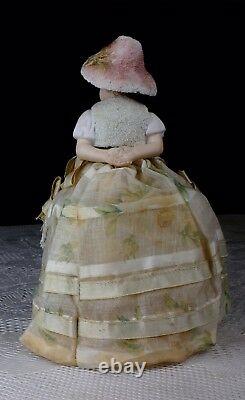 Antique Rare German Snowed Half Doll Christmas Candy Container Book Example