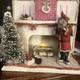 Antique Santa Chimney Mache Lighted Fireplace Xmas Tree Scene Music Box