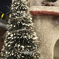 Antique Santa Chimney Mache Lighted Fireplace Xmas Tree Scene Music Box Antique Santa Chimney Mache Lighted Fireplace Xmas Tree Scene Music Box