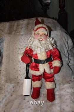 Antique Santa Claus Christmas Stuffed Early 1900's 22 Tall Doll Figure Large