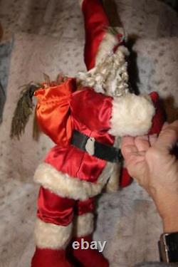 Antique Santa Claus Christmas Stuffed Early 1900's 22 Tall Doll Figure Large