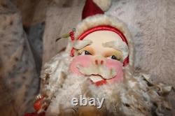Antique Santa Claus Christmas Stuffed Early 1900's 22 Tall Doll Figure Large