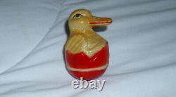 Antique VC Viscoloid Celluloid Roly Poly Duck Pre 1927 Easter