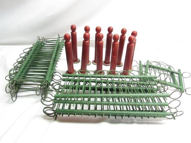 Antique Vtg A. W. Drake Toy Fence Set Christmas Tree Putz Display 10 Panels Posts