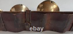 Antique Vermont Brass Sleigh Bells on Leather Strap 6 Bells Rump c. 1900 Xmas