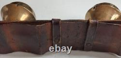 Antique Vermont Brass Sleigh Bells on Leather Strap 6 Bells Rump c. 1900 Xmas