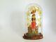 Antique Victorian Blown Glass Domes Wax Valentine Girl Figure Withfloral Arch 1870