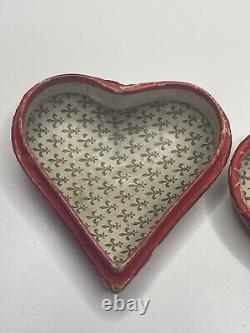 Antique Victorian Children Heart Shaped Paper Mache Candy Container German