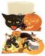 Art Deco Halloween Lithograph Dennison With Onion Skin Sleeve Made In Usa 1920s