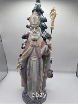 As Is Lladro St. Nicholas Porcelain Figurine Father Christmas Santa Claus