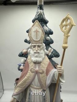 As Is Lladro St. Nicholas Porcelain Figurine Father Christmas Santa Claus