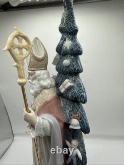 As Is Lladro St. Nicholas Porcelain Figurine Father Christmas Santa Claus