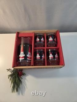 Atomic Santa Cocktail Set Pitch And 4 Glasses Perfect Condition 1960s