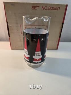 Atomic Santa Cocktail Set Pitch And 4 Glasses Perfect Condition 1960s