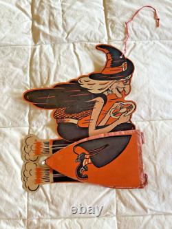 Atomic age witch Halloween hanging party decoration 1945-60s Made in USA Atomic age witch Halloween hanging party decoration 1945-60s Made in USA