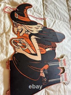 Atomic age witch Halloween hanging party decoration 1945-60s Made in USA Atomic age witch Halloween hanging party decoration 1945-60s Made in USA