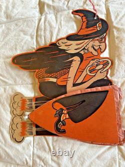 Atomic age witch Halloween hanging party decoration 1945-60s Made in USA Atomic age witch Halloween hanging party decoration 1945-60s Made in USA