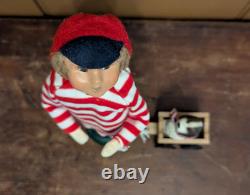 BYERS CHOICE 10 Carolers Boy with RARE HTF Patriotic Dog in Wagon Dated 2005