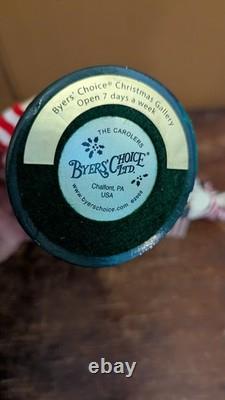 BYERS CHOICE 10 Carolers Boy with RARE HTF Patriotic Dog in Wagon Dated 2005
