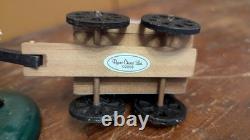 BYERS CHOICE 10 Carolers Boy with RARE HTF Patriotic Dog in Wagon Dated 2005