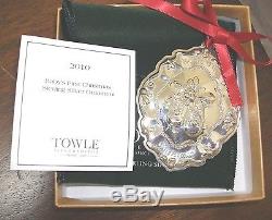 Baby's First Christmas 2010 Ornament/towle Sterling/baby Shoes/nib/can Engrave