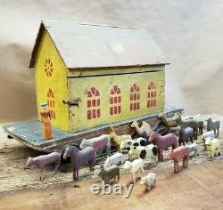 Beautiful Vintage Antique 1890's German Noah's Ark with Animals