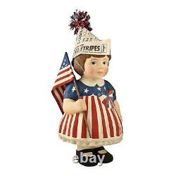 Bethany Lowe 4th Of July American Flag Patriotic Betsy Figurine Home Decoration