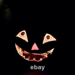 Bethany Lowe Black Cat Witch on Jack O Lantern Paper Mache Halloween 21 X-Large