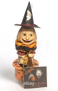 Bethany Lowe Bruce Elsass Halloween Witch Candy Container Primitive Folk Art