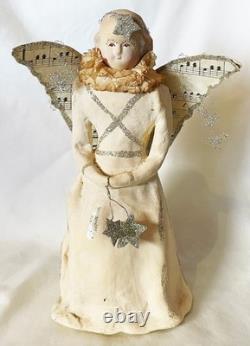 Bethany Lowe Designs Dee Foust Paper Mache Christmas Music Angel 9.5