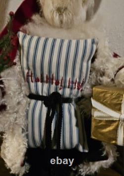 Bethany Lowe English Hares And Gardening Rabbits Velvet Christmas Bunny LE 50