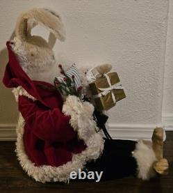 Bethany Lowe English Hares And Gardening Rabbits Velvet Christmas Bunny LE 50