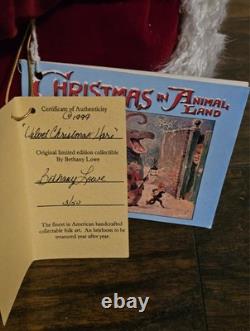 Bethany Lowe English Hares And Gardening Rabbits Velvet Christmas Bunny LE 50