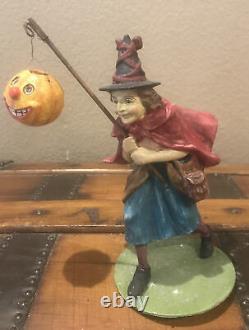 Bethany Lowe Halloween Dancing Witch withJOL Parade Stick-Rare-Retired 2005