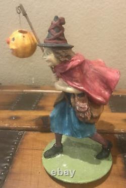 Bethany Lowe Halloween Dancing Witch withJOL Parade Stick-Rare-Retired 2005