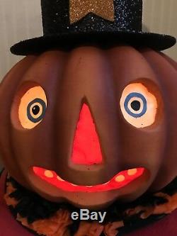 Bethany Lowe Halloween Mr. Pumpkin LanternRetired -Light Cord Included