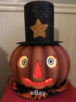 Bethany Lowe Halloween Mr. Pumpkin LanternRetired -Light Cord Included