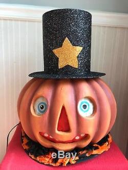 Bethany Lowe Halloween Mr. Pumpkin LanternRetired -Light Cord Included