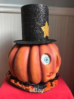 Bethany Lowe Halloween Mr. Pumpkin LanternRetired -Light Cord Included