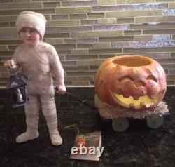 Bethany Lowe Halloween Mummy Carriage-Two Piece Set-Retired Bethany Lowe Halloween Mummy Carriage-Two Piece Set-Retired