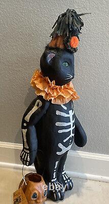 Bethany Lowe Halloween Nine Lives Black Cat-Large Paper Mâché-Retired 2005