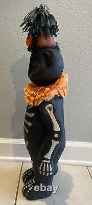 Bethany Lowe Halloween Nine Lives Black Cat-Large Paper Mâché-Retired 2005