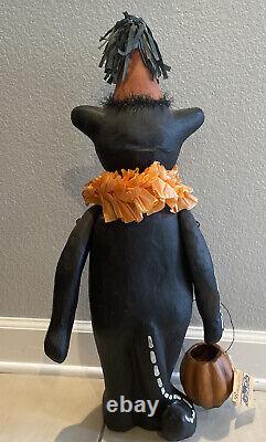 Bethany Lowe Halloween Nine Lives Black Cat-Large Paper Mâché-Retired 2005