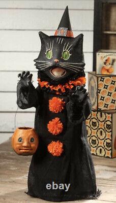 Bethany Lowe Halloween Scaredy Cat Ghoul And 2 Sassy Cat Lanterns withLights Incl