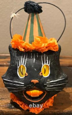 Bethany Lowe Halloween Set of 3 Black Cat Mini Buckets-Votive Included