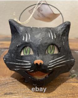 Bethany Lowe Halloween Set of 3 Black Cat Mini Buckets-Votive Included