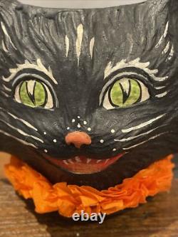 Bethany Lowe Halloween Set of 3 Black Cat Mini Buckets-Votive Included
